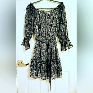 LOFT Midi Strapless Floral Layered Dress, size L